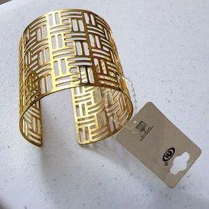 GEO Egyptian Squares 14k Gold Filled Cuff Bracelet NWT